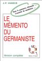 MÉMENTO DU GERMANISTE VERSION COMPLÈTE  