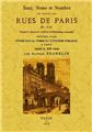 ESTAT, NOMS ET NOMBRE DE TOUTES LES RUES DE PARIS EN 1636  