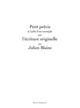 PETIT PRECIS A L´AIDE D´UN EXEMPLE SUR L ECRITURE ORIGINELLE