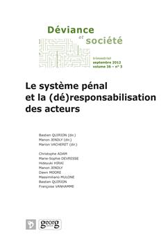 SYSTÈME PÉNAL (DE)RESPONSABILISATION DES ACTEURS